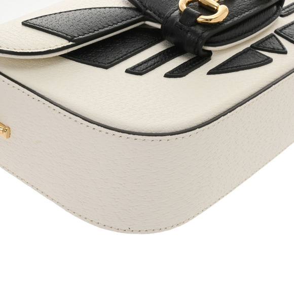 Gucci Horsebit Shoulder Bag Adidas Black White Leather - Picture 6 of 9